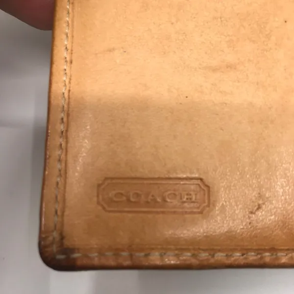 COACH Brown C Signature Design Leather Wallet - Image 5