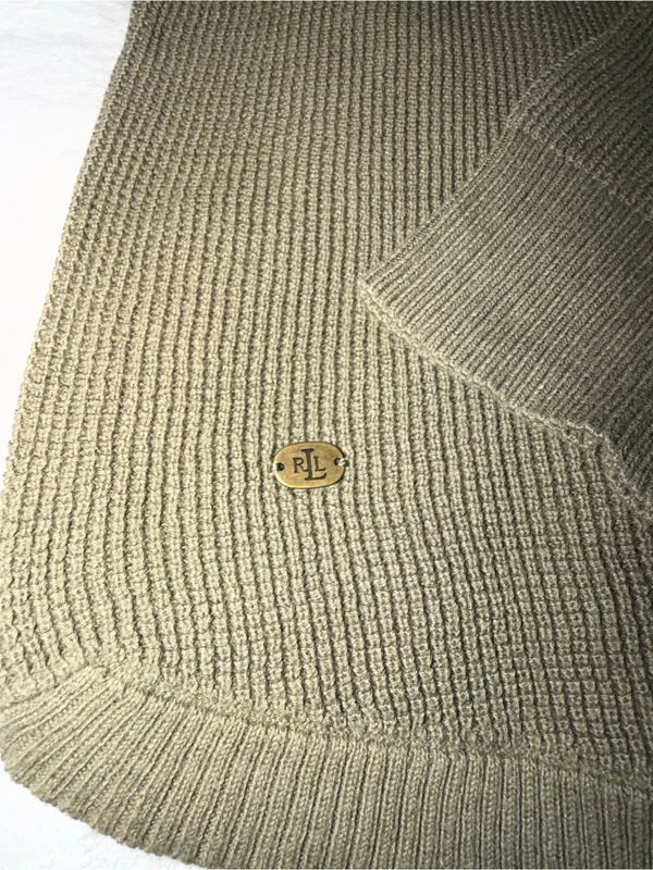 Lauren Ralph Lauren Olive Hooded Knit Pullover - Image 2