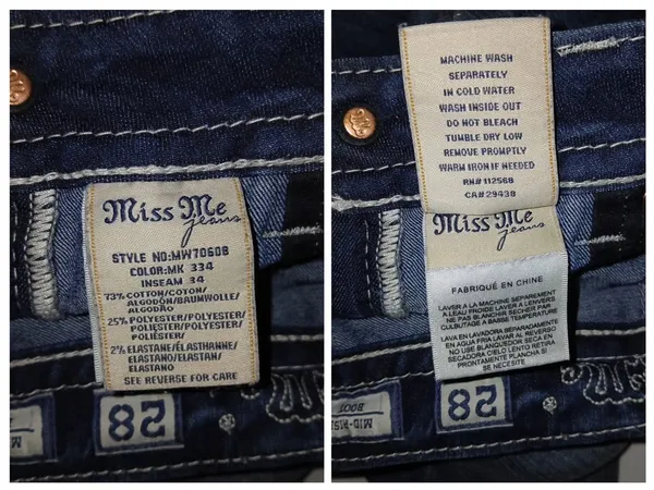 Miss Me Y2K style pearl and rhinestone studded midrise bootcut jeans size 28 - Image 11