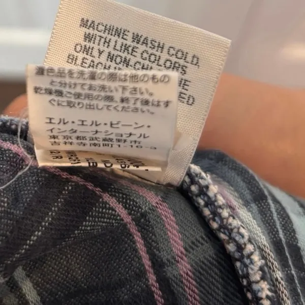 L.L. Bean Orginal/Relaxed‎ Fit Plaid Lined Jeans Size 12 - Image 7
