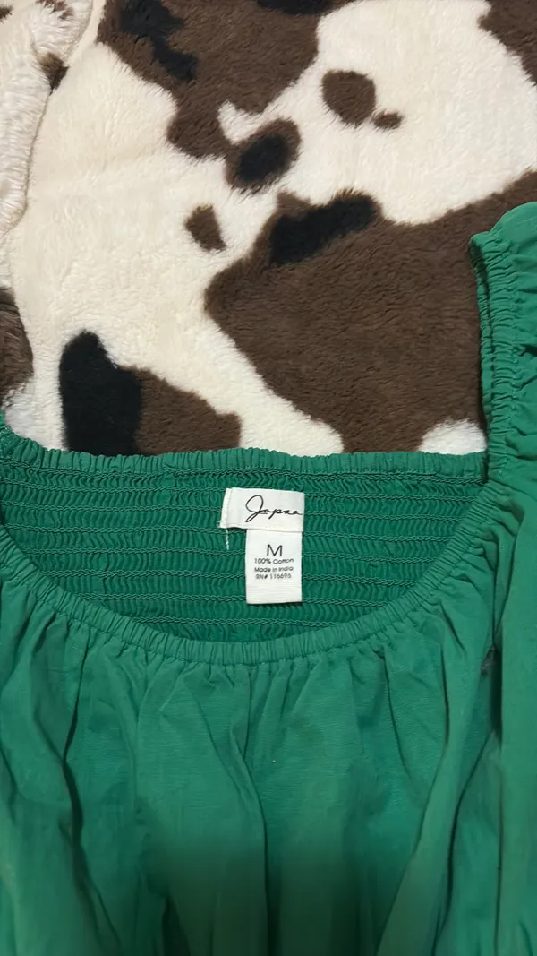 Green Corset Top Japna Puff Sleeve - Image 3