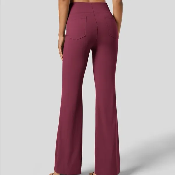 Halara Flex SculptKnit High Waisted Back Pocket Slight Flare Work Pants - Image 4
