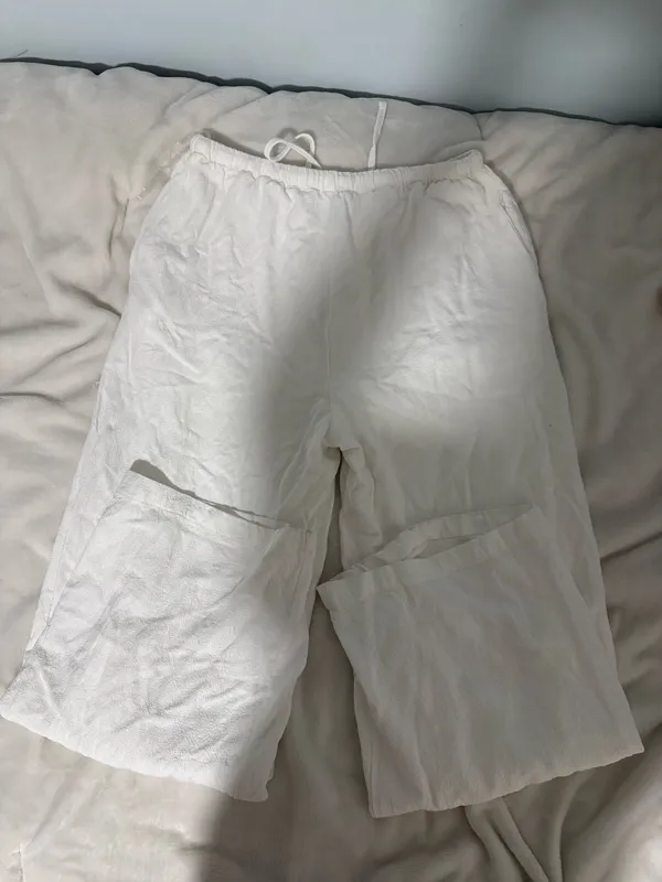 Princess Polly Linen Pants White 8 - Image 2