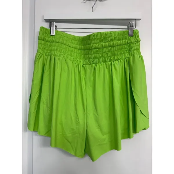 NWOT Neon Green Flowy Athletic Running Shorts XL - Image 4