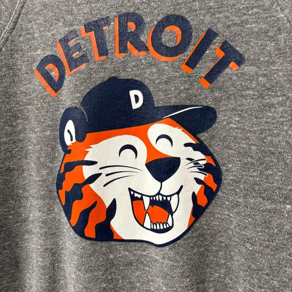Tiger Cub Adult Grey Crewneck Sweatshirt Sz S Detroit - Image 2