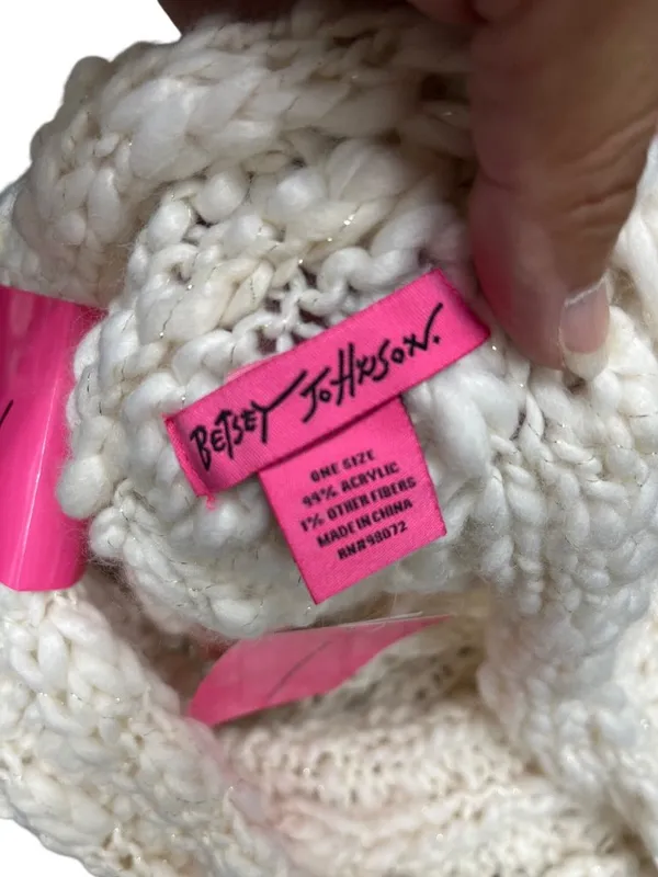 Betsey Johnson womens white cream beaded neck scarf One Size SKU 10-648 - Image 9