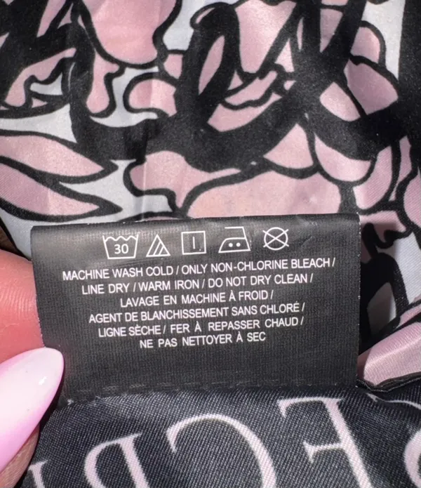 Victoria's Secret Pink and Black Floral Logo Bombshell Silk Scarf - Image 10