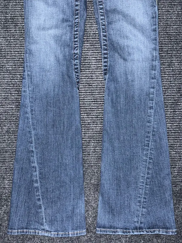 RARE Vintage True Religion Low Rise Twisted Flare Jeans 26 x 33 Flap Pockets y2k - Image 7