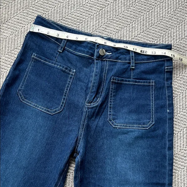 Classic Women's Dark Blue High Rise Straight-Leg Jeans - Image 3