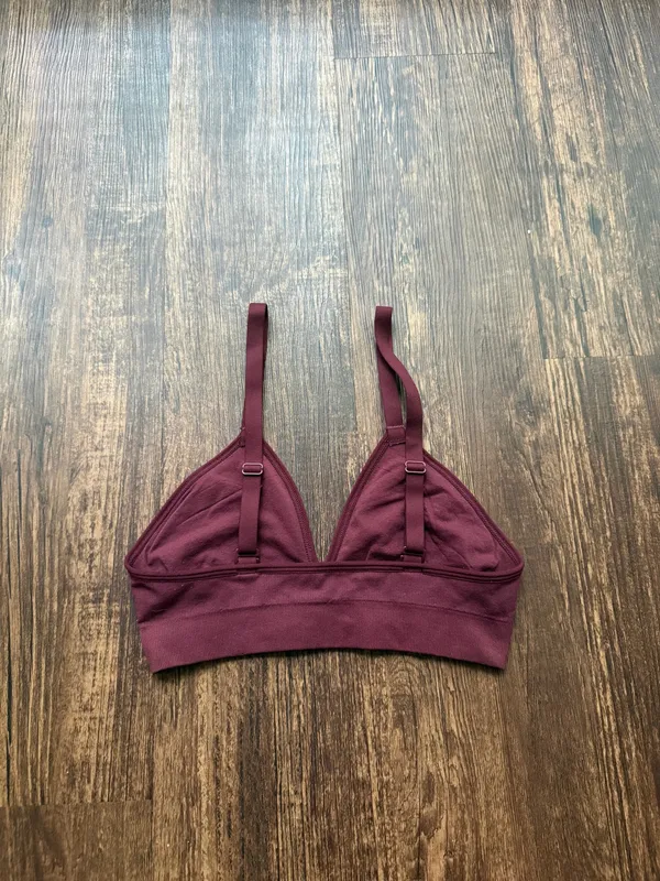 Bomba’s Women’s Burgundy Red Seamless Triangle Bralette - Size XS/S - Image 2