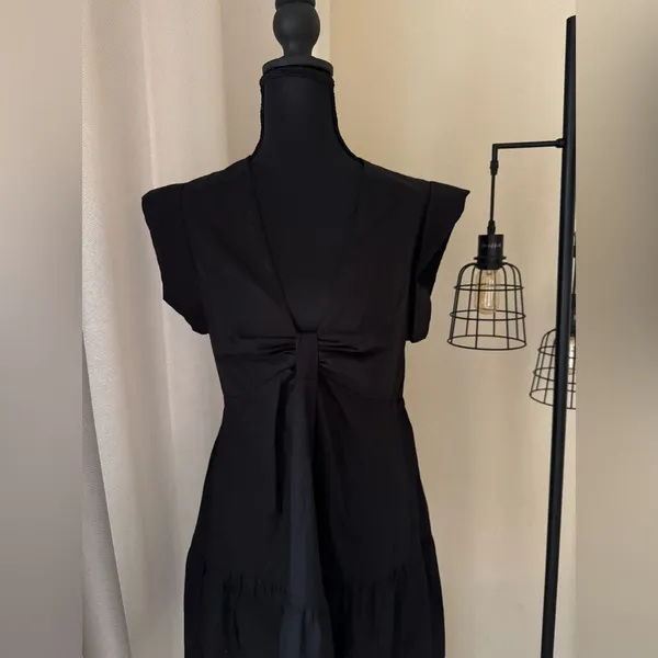 Steve Madden Black Amanda Mini Dress V Neck Sleeveless Size M - Image 5