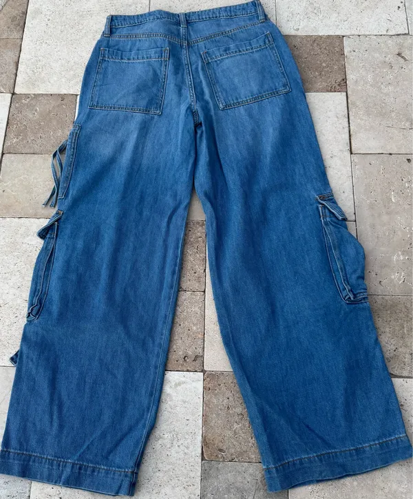 denim cargo pants Blue Size L - Image 2