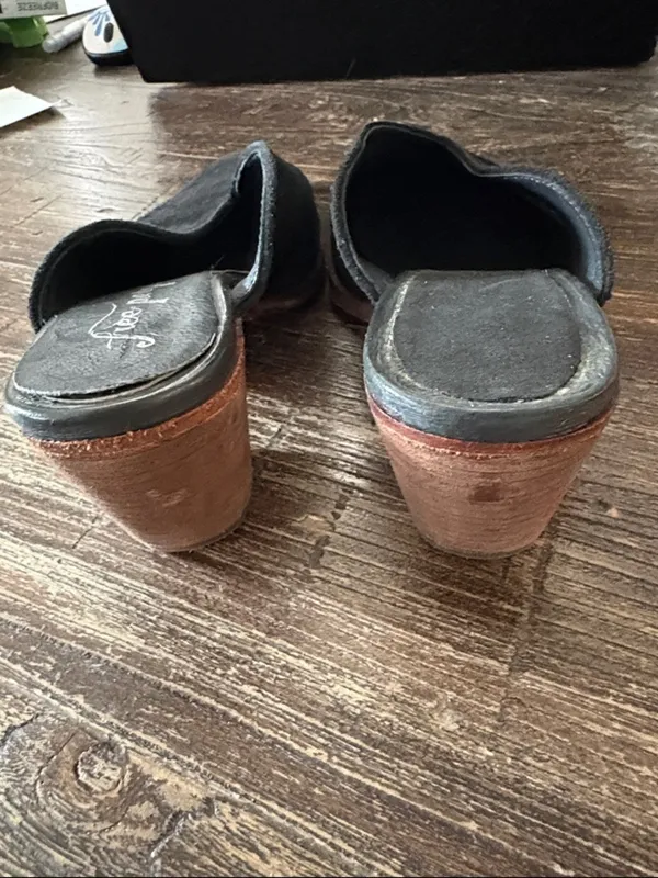 Free‎ People Anya Suede Mules Black Size 8 - Image 5