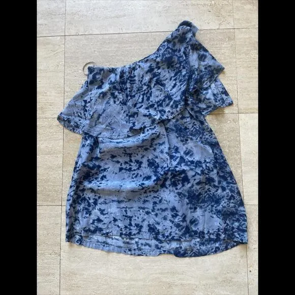 Free People Tiger Lily Blouse Womens Asymmetrical Off Shoulder Top Tie Dyed Color Size 8‎ - Image 3