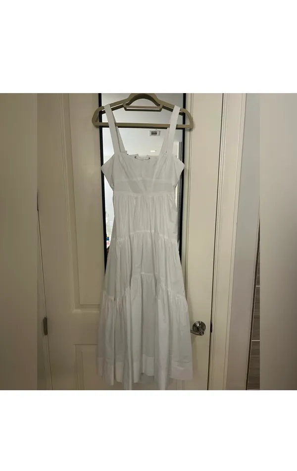A.L.C. Lily Lace-Up Back Midi Dress White ALC Frank Cotton 6 - Image 2