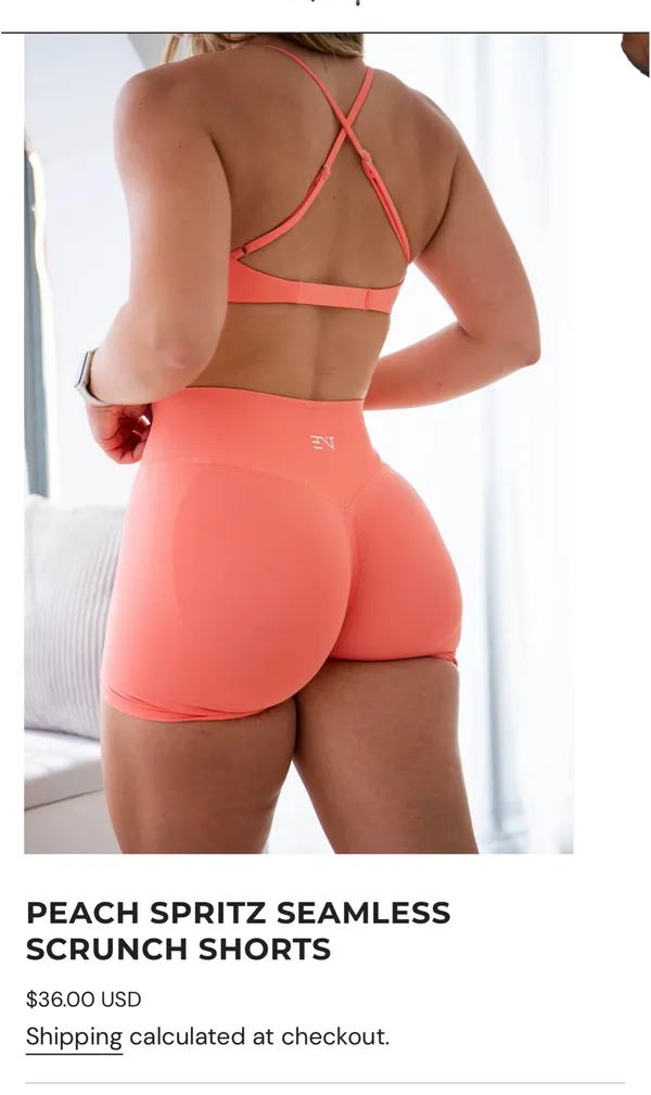 Elite-n-titled Coral Workout Shorts - Image 2