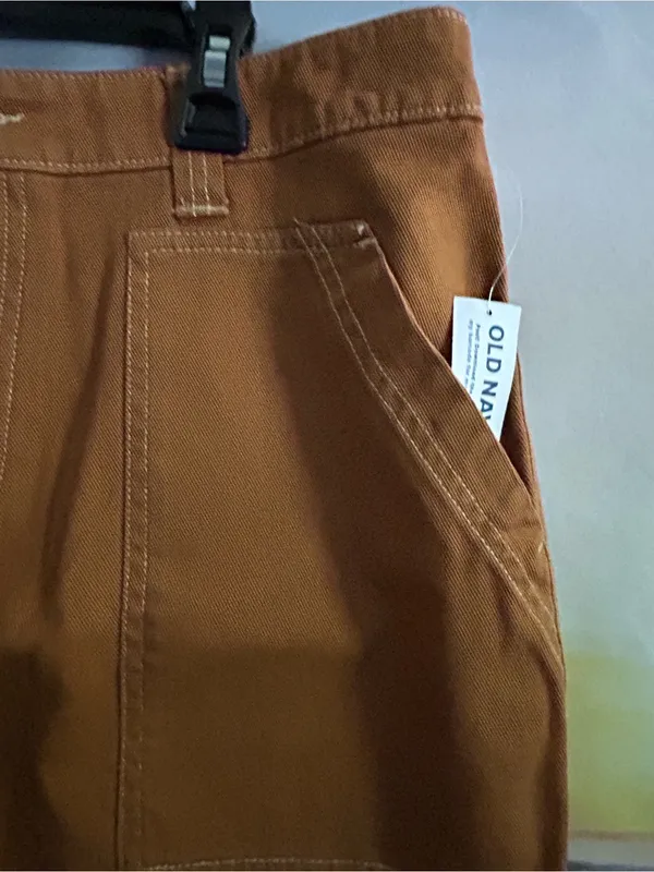 Old Navy Copper-Brown Utility Mini Denim Skirt SZ 12 NWT - Image 2