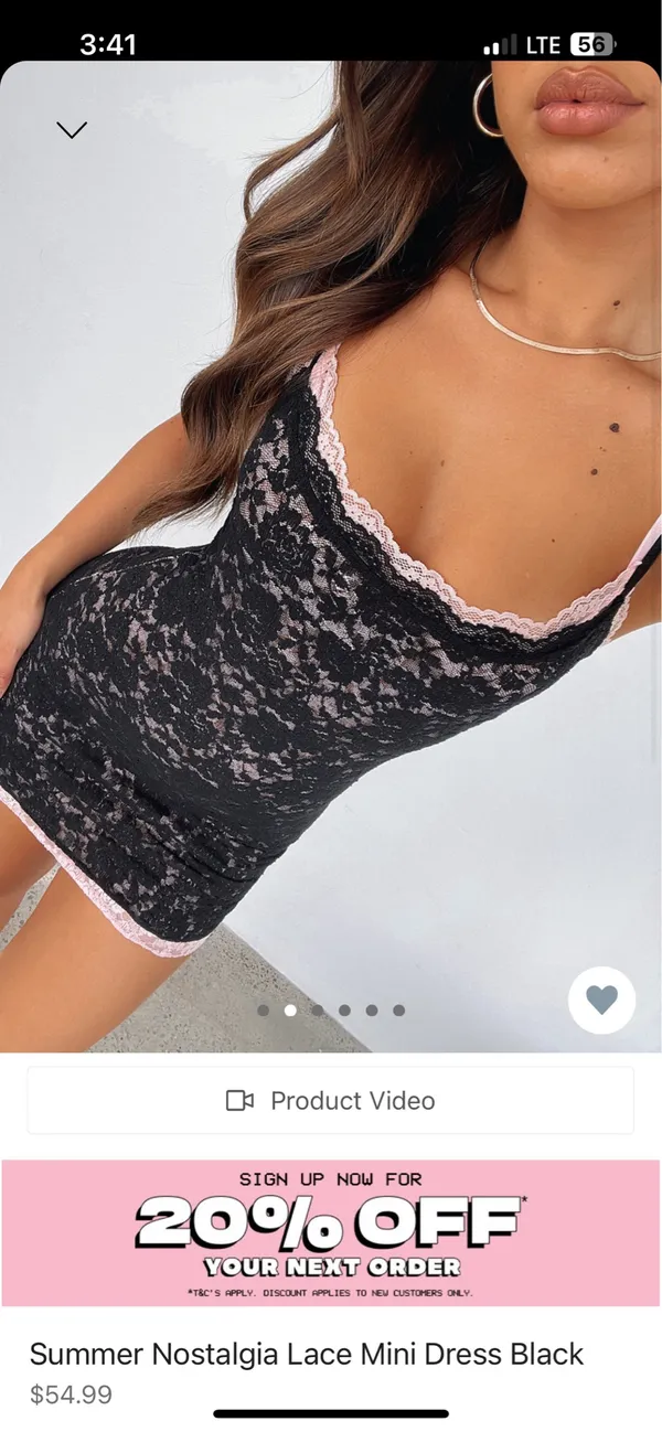 Summer nostalgia lace mini dress black - Image 2