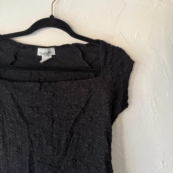Daily Stage Y2k Black Lace Top Women's L Whimsigoth Fairy Grunge Square‎ Neck - Image 2