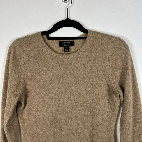 Charter Club 100%‎ Cashmere Sweater Tan Womens Size S Crewneck Pullover Neutral - Image 3