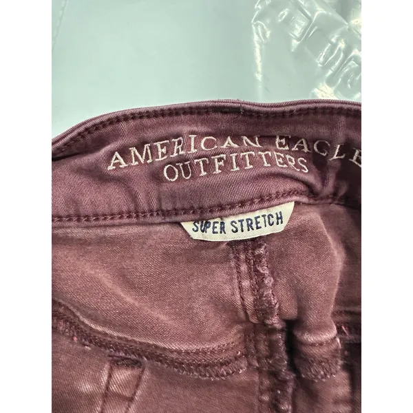 American Eagle Shorts Womens Size 14 Super Stretch Raw Hem Plum‎ Purple - Image 3