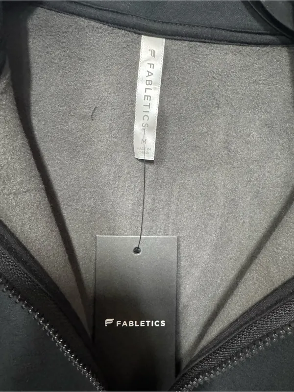 Fabletics COZY FLEECE HALF ZIP SWEATSHIRT, BLACK, M Womens New - Image 2