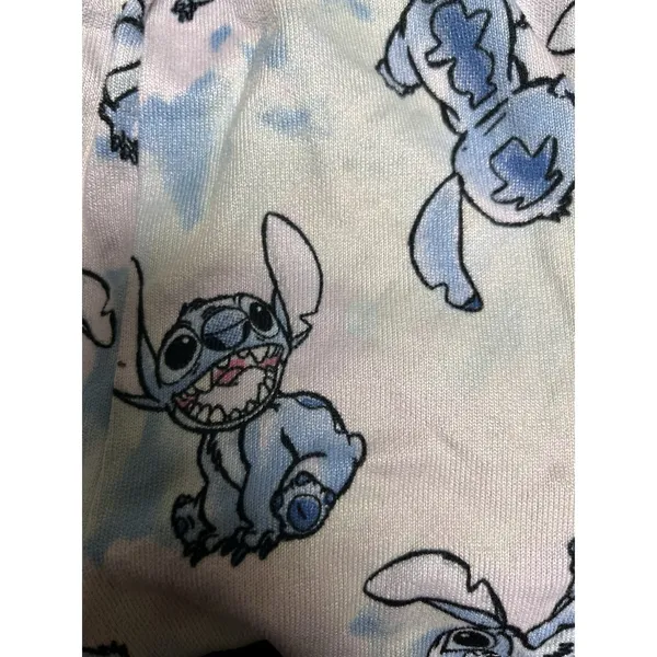 Disney Lilo & Stitch Pajama‎ Shorts Blue Tie Dye Women Medium 8-10 Loungewear - Image 7