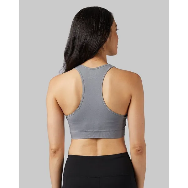 32 Degrees Heat WOMEN'S SEAMLESS RACERBACK SPORTS BRA Steel Grey - Image 2