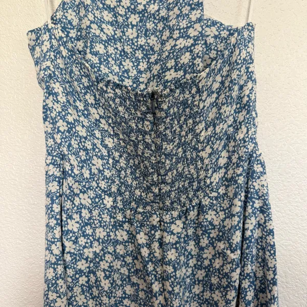 Reformation Tasha White Blue Floral Halter Top Mini Dress 4 - Image 5