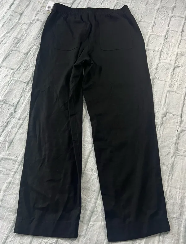 Old Navy High Rise Linen Blend Black Straight Leg - Image 7