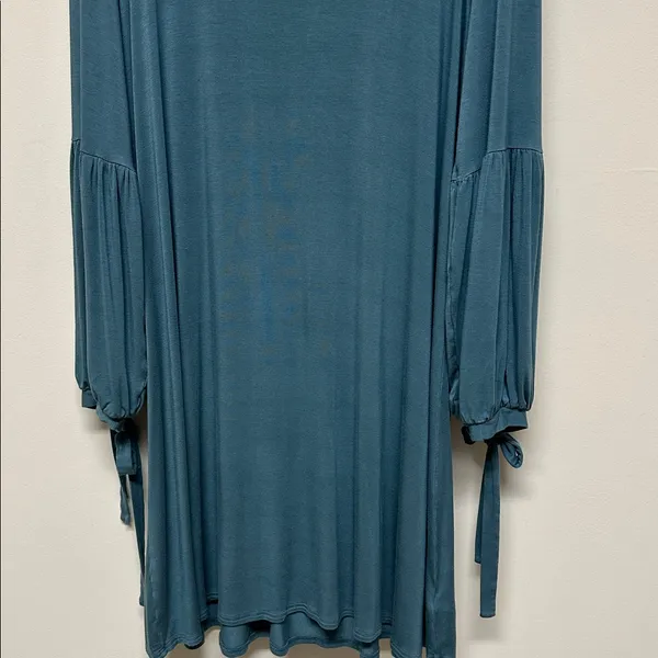 American Eagle Dark Teal Green Long Sleeve Criss Cross Back swing dress size XL - Image 16