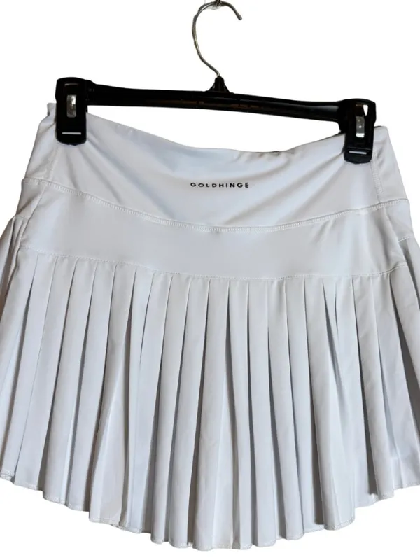 Gold Hinge Off-White Pleated Tennis Skirt Skort Women Medium White Active Tennis - Image 6