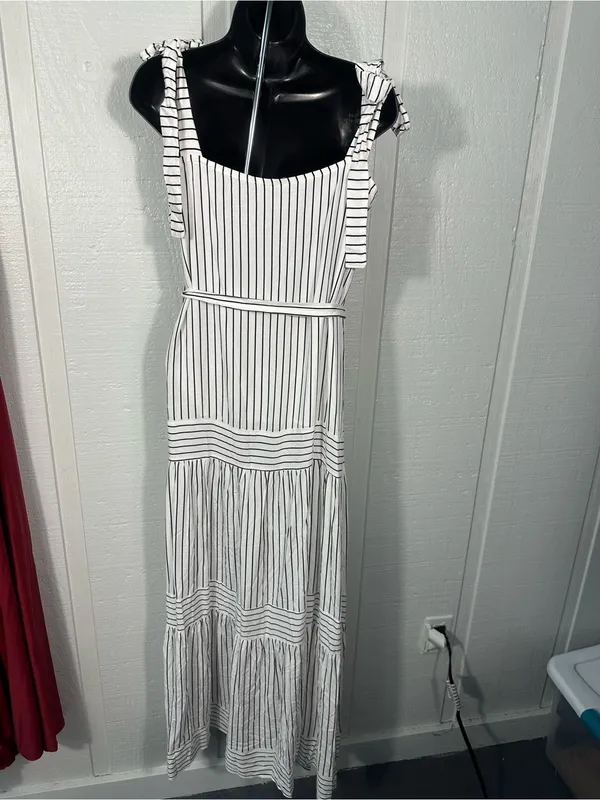 Cz Collection by Cezelle Blue and White Dress Size Medium EUC - Image 5