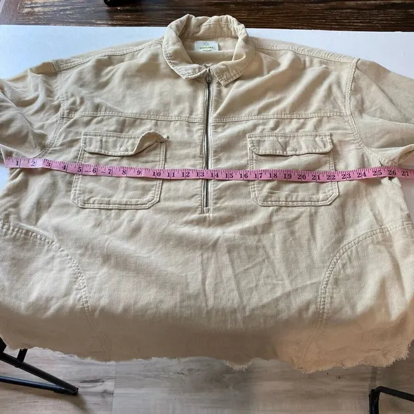 OFFLINE by Aerie Corduroy Pullover XL Beige Oversized Shacket Boho - Image 5