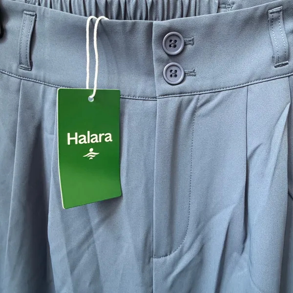 Halara XS Petite Blue Wide Leg Work Pants Dress Casual Pant High Waisted NEW - Image 2