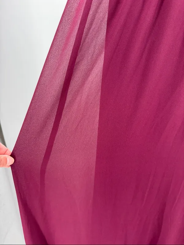 Show Me Your MuMu Caitlin Ruffle Maxi Dress S Merlot Chiffon flowy wedding event - Image 10