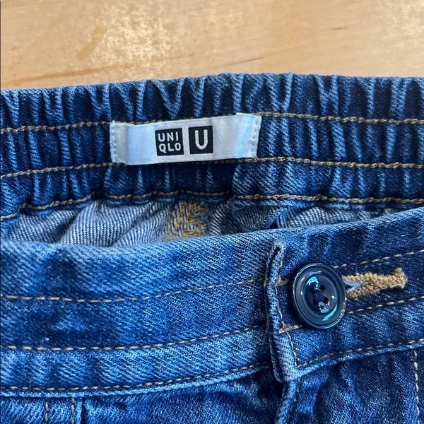 Uniqlo Wide Leg Denim Jeans - Dark Blue - Image 3