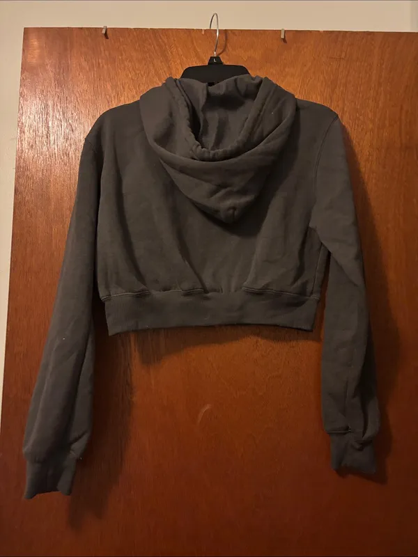Arizona XS Cropped Zip Hoodie Jacket - Gray - Image 2