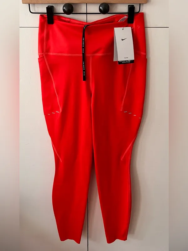 Nike Swift Dri-FIT Running Leggings Red High Rise 7/8 Length Women’s Small NWT - Image 14