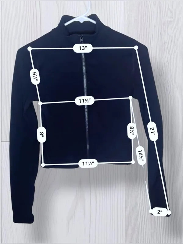 ABERCROMBIE & FITCH Cropped Ribbed Zip Up Jacket | Athleisure Mock Neck - Image 7