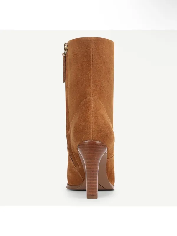 Franco Sarto "Appia" saddle Brown Suede Heeled dress Boots bootie NIB 8.5 - Image 6