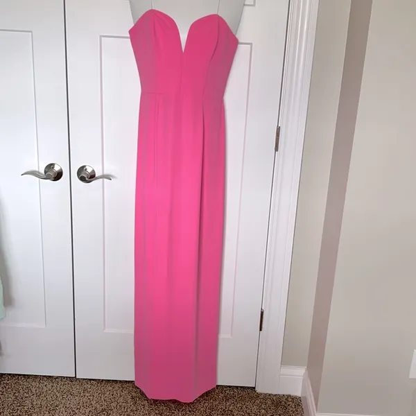 Amanda Uprichard Cherri Crepe Plunging Sweetheart Gown - Image 2