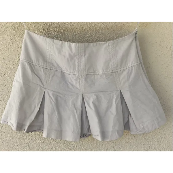 Zara Beige Mini Micro Skirt Small Pleated Preppy Academia Clean Girl Classic - Image 2