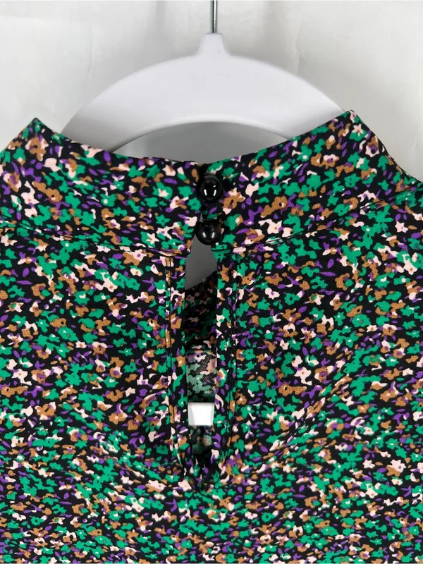 AX Paris Floral High Neck‎ Balloon Sleeve Blouse Size 6 NWT - Image 7