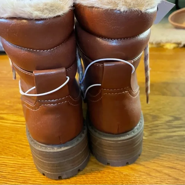 Women's Brown Faux‎ Fur Lined Lace Up Winter Snow Boots Size 6.5 - Image 8