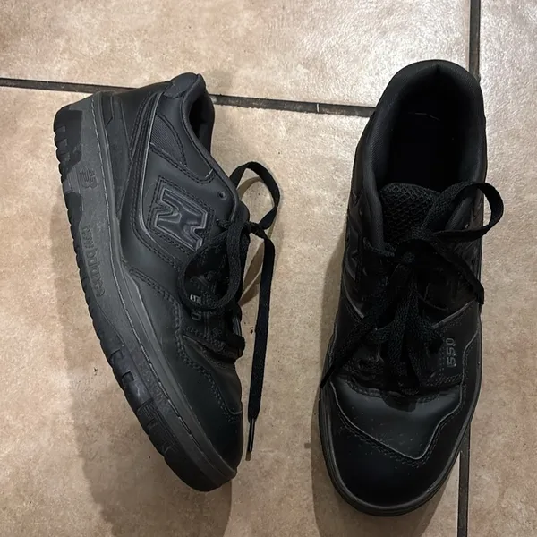 New Balance 550 Black on Black Basketball Court Lifestyle Sneaker - Image 2