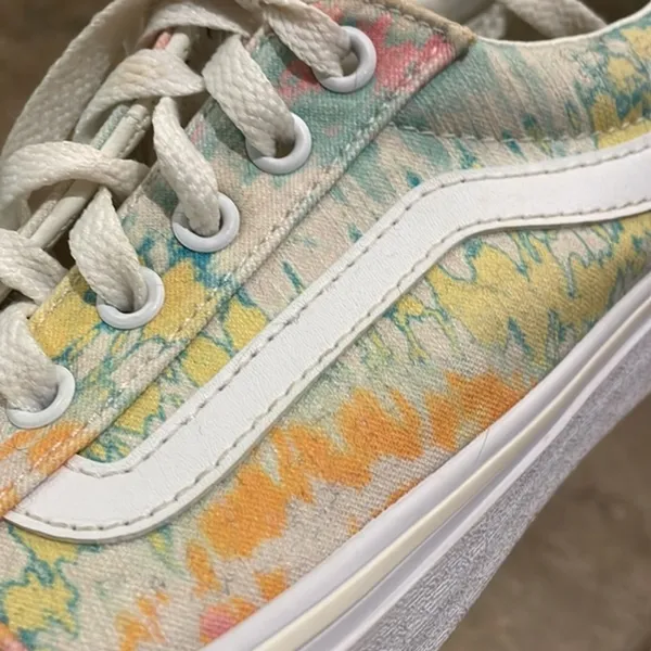 Vans Ward Lo Psychedelic Pastel Tie Dye Low Top Sneaker Shoes Womens Size 8.5 - Image 12
