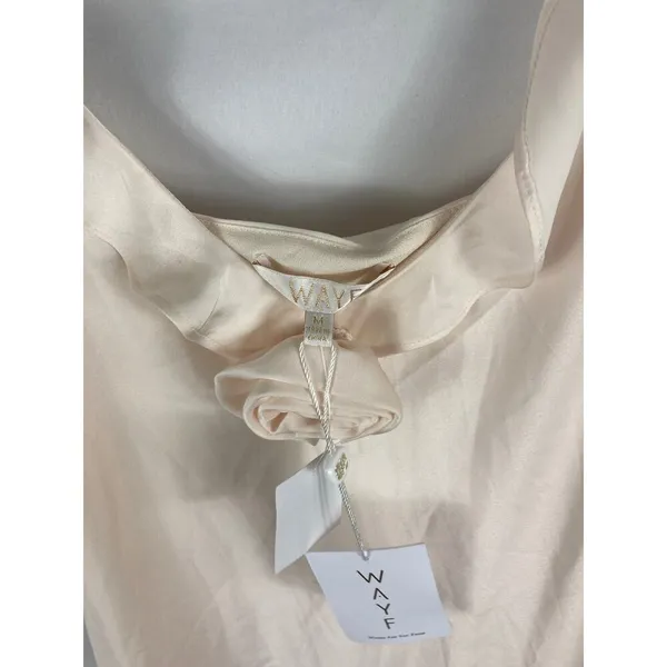 NWT WAYF Slip Midi Dress Bow Front Satin Size Medium - Image 5