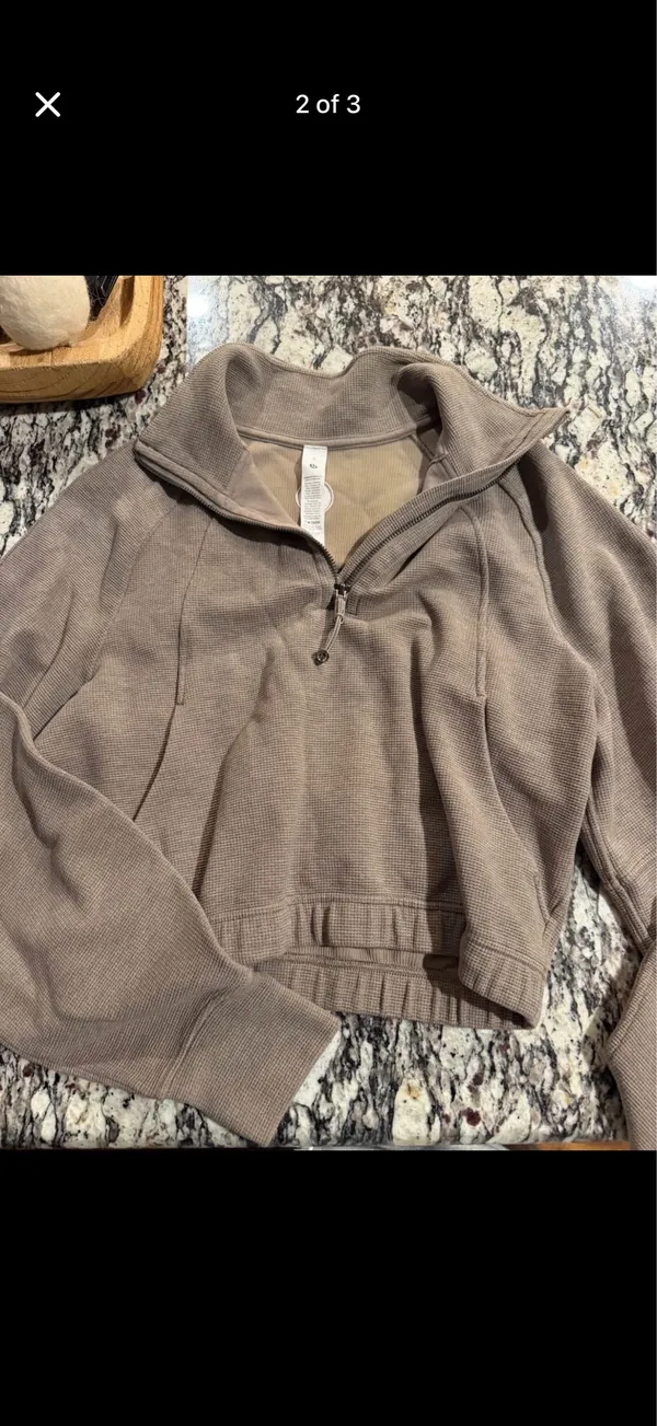 Lululemon Scuba cropped funnel neck half zip - waffle - Image 2