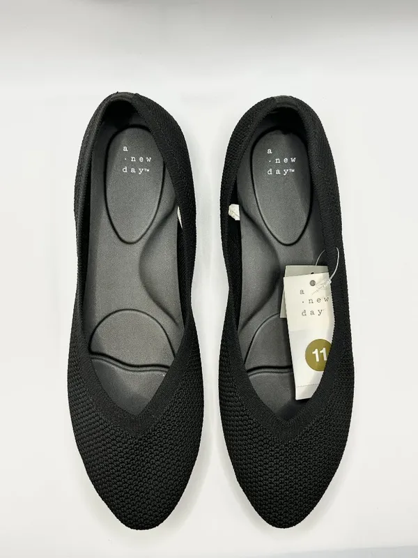 NWT A New Day Black Knit Pointed Toe Ballet Flats 11 Clean Girl Minimalist - Image 2